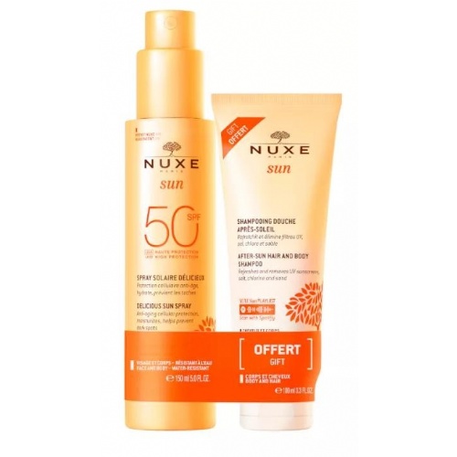 Nuxe sun spray fundente + champu ducha after sun