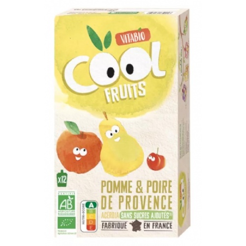 Vitabio cool fruits manzana pera 12x90 gr