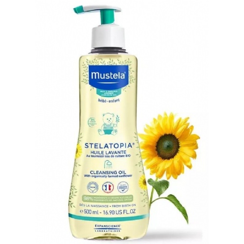 Mustela stelatopia aceite baño ducha bebe niño 500 ml