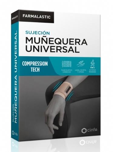 Muñequera universal - farmalastic compression tech (1 un talla  grande extragrande color beige)