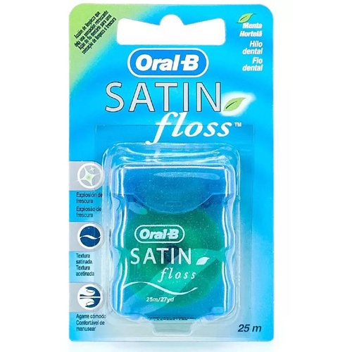 Oral-b seda dental satin floss c/ cera 25 m