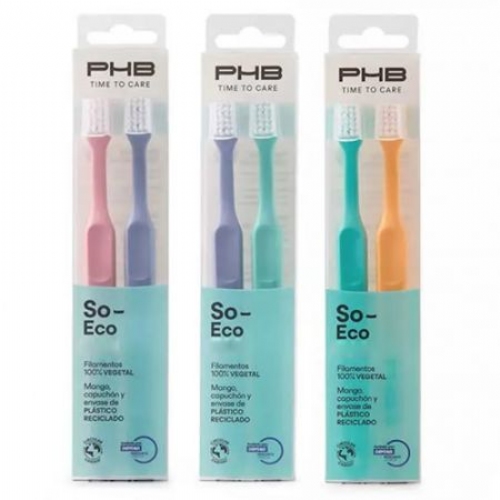 Cepillo dental adulto - phb time to care so eco (2 unidades suave duplo) varios colores