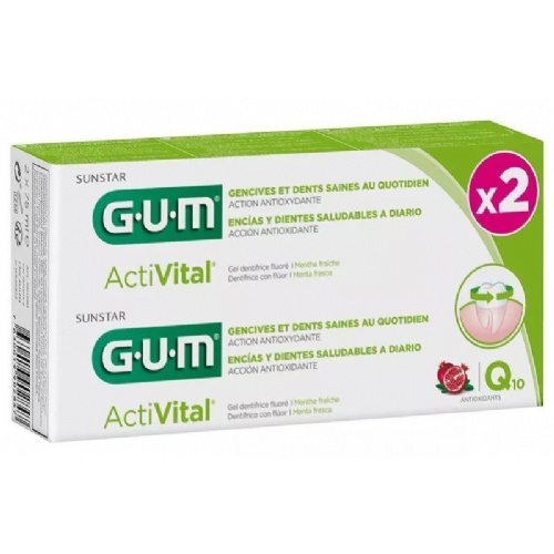 Gum activital gel dentifrico (2 envases 75 ml duopack)