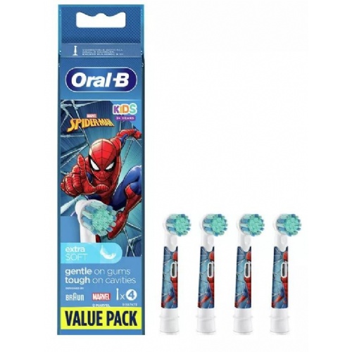 Cepillo dental electrico infantil recambios - oral-b pro kids 3+ spiderman (4 recambios)