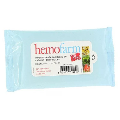 Hemofarm plus toallitas (1 sobre 20 unidades)