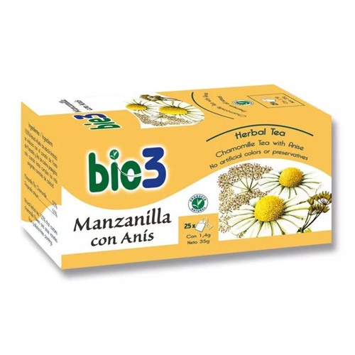 Bio3 manzanilla con anis (25 filtros 1,4 g)