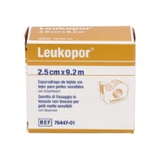 Esparadrapo hipoalergico - leukopor papel (1 unidad con dispensador 9,2 m x 2,5 cm)