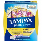 Tampax compak pearl tampon 100%algodon (16 unidades regular)