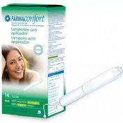 Tampones 100% algodon - farmaconfort con aplicador (14 unidades super)