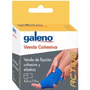 Venda elastica cohesiva - galeno active (1 unidad 4,5 m x 5 cm color azul)