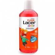 Fluor lacer junior enjuague bucal de uso diario (1 envase 500 ml sabor fresa)