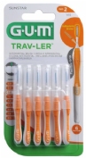 Cepillo interdental viaje - gum 1412 trav-ler (ultrafino 0.9 mm cilindrico 6)