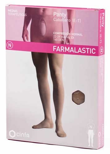 Panty caballero (e-t) compresion normal - farmalastic (1 unidad talla pequeña color beige)