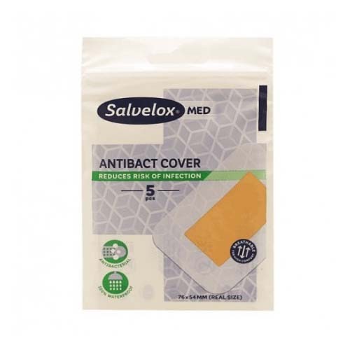 Salvelox med antibact cover - aposito adhesivo (5 apositos 76 mm x 54 mm)