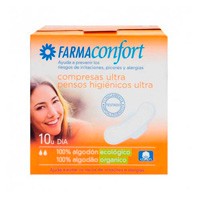 Compresas 100%algodon - farmaconfort (ultrafinas dia alas 10 unidades)